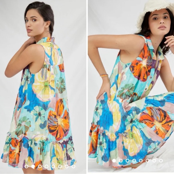 Maeve Anthropologie sleeveless button front midi dress - Picture 2 of 6